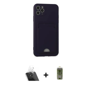 ieg™ iPhone 11 Pro Max Kılıf Vadi Çizgi Prime - Siyah Joko Magic 5D Hayalet Cam + Kamera Lens Koruma Cam - SF