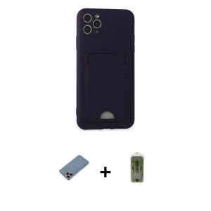 ieg™ iPhone 11 Pro Max Kılıf Vadi Çizgi Prime - Siyah Joko Magic 5D Hayalet Cam + Shine Kamera Lens Koruma Cam - PE