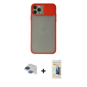 ieg™ iPhone 11 Pro Max Kılıf Vadi Çizgi - Siyah 6D Mat Seramik Hayalet Nano Ekran Koruyucu + Pers Alüminyum Kamera Lens - LT