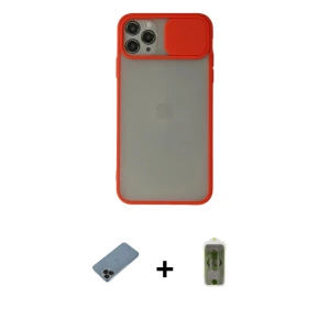ieg™ iPhone 11 Pro Max Kılıf Vadi Çizgi - Siyah Joko Magic 5D Hayalet Cam + Shine Kamera Lens Koruma Cam - SH