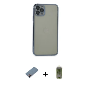 ieg™ iPhone 11 Pro Max Kılıf Vadi Minimal - Siyah Joko Magic 5D Hayalet Cam + Shine Kamera Lens Koruma Cam - PE