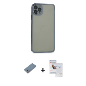ieg™ iPhone 11 Pro Max Kılıf Vadi Minimal - Siyah Seramik Nano Ekran Koruyucu + Shine Kamera Lens Koruma Cam - PE
