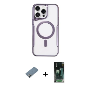 ieg™ iPhone 11 Pro Max Kılıf Yadigar Klasik Özel Seri - Şeffaf 360 Full Body Arka Koruyucu + Shine Kamera Lens Koruma Cam - GS