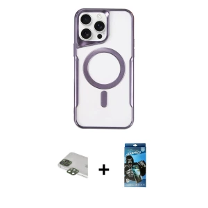 ieg™ iPhone 11 Pro Max Kılıf Yadigar Klasik Özel Seri - Siyah 34D Izgaralı Cam + Pers Alüminyum Kamera Lens - YL