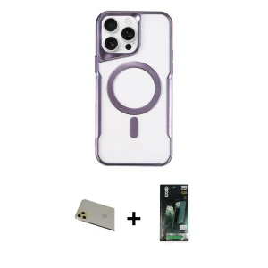 ieg™ iPhone 11 Pro Max Kılıf Yadigar Klasik Özel Seri - Siyah 360 Mat Full Body Arka Koruyucu + Rainbow Kamera Lens Koruma Cam - GD