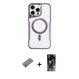 ieg™ iPhone 11 Pro Max Kılıf Yadigar Klasik Özel Seri - Siyah 360 Mat Full Body Arka Koruyucu + Shine Kamera Lens Koruma Cam - GS