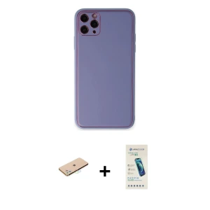 ieg™ iPhone 11 Pro Max Kılıf Yadigar Klasik - Şeffaf Pasifik Cam Ekran Koruyucu + Renkli Kamera Lens Koruma Cam - MI