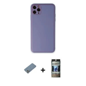 ieg™ iPhone 11 Pro Max Kılıf Yadigar Klasik - Siyah 34D Hayalet Izgaralı Cam + Shine Kamera Lens Koruma Cam - GS