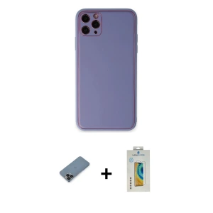 ieg™ iPhone 11 Pro Max Kılıf Yadigar Klasik - Siyah Polymer Nano Ekran Koruyucu + Metal Kamera Lens Koruma Cam - SH