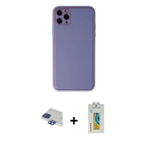 ieg™ iPhone 11 Pro Max Kılıf Yadigar Klasik - Siyah Polymer Nano Ekran Koruyucu + Pers Alüminyum Kamera Lens - LT