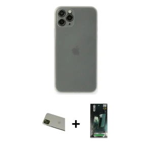 ieg™ iPhone 11 Pro Max Kılıf Yadigar Yansıma Serisi - Şeffaf 360 Full Body Arka Koruyucu + Rainbow Kamera Lens Koruma Cam - YL