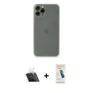 ieg™ iPhone 11 Pro Max Kılıf Yadigar Yansıma Serisi - Şeffaf Pasifik Cam Ekran Koruyucu + Kamera Lens Koruma Cam - SF