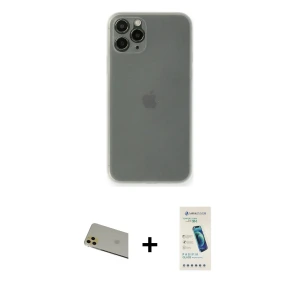 ieg™ iPhone 11 Pro Max Kılıf Yadigar Yansıma Serisi - Şeffaf Pasifik Cam Ekran Koruyucu + Rainbow Kamera Lens Koruma Cam - GD