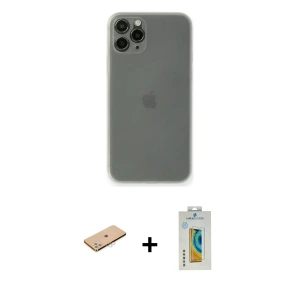 ieg™ iPhone 11 Pro Max Kılıf Yadigar Yansıma Serisi - Siyah Polymer Nano Ekran Koruyucu + Renkli Kamera Lens Koruma Cam - PE