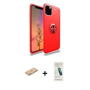 ieg™ iPhone 11 Pro Max Kılıf Yankı Form Prime - Şeffaf Pasifik Cam Ekran Koruyucu + Renkli Kamera Lens Koruma Cam - TU