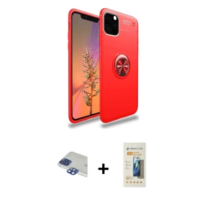 ieg™ iPhone 11 Pro Max Kılıf Yankı Form Prime - Siyah 6D Mat Seramik Hayalet Nano Ekran Koruyucu + Pers Alüminyum Kamera Lens - LT
