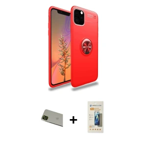 ieg™ iPhone 11 Pro Max Kılıf Yankı Form Prime - Siyah 6D Mat Seramik Hayalet Nano Ekran Koruyucu + Rainbow Kamera Lens Koruma Cam - YL