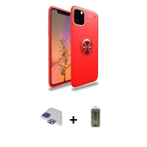 ieg™ iPhone 11 Pro Max Kılıf Yankı Form Prime - Siyah Joko Magic 5D Hayalet Cam + Pers Alüminyum Kamera Lens - LT