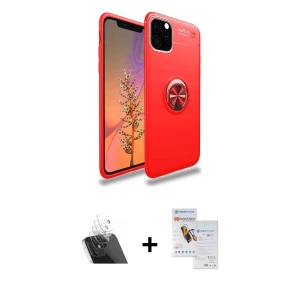 ieg™ iPhone 11 Pro Max Kılıf Yankı Form Prime - Siyah Seramik Nano Ekran Koruyucu + Kamera Lens Koruma Cam - SF