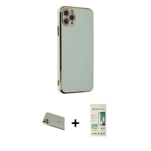 ieg™ iPhone 11 Pro Max Kılıf Yankı Serisi - Siyah 20D Premium Cam Ekran Koruyucu + Rainbow Kamera Lens Koruma Cam - GD