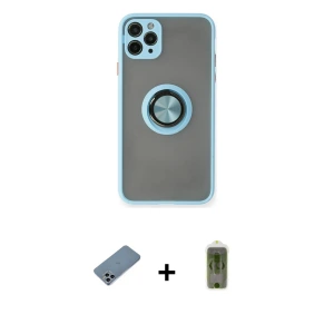 ieg™ iPhone 11 Pro Max Kılıf Yörünge Çizgi - Siyah Joko Magic 5D Hayalet Cam + Shine Kamera Lens Koruma Cam - SABE