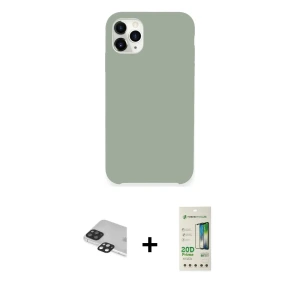 ieg™ iPhone 11 Pro Max Kılıf Zirve Modern Özel Seri - Siyah 20D Premium Cam Ekran Koruyucu + Pers Alüminyum Kamera Lens - SH