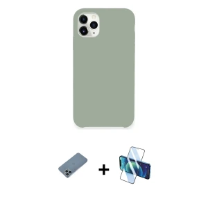 ieg™ iPhone 11 Pro Max Kılıf Zirve Modern Özel Seri - Siyah 3D Antistatik Seramik Nano Ekran Koruyucu + Shine Kamera Lens Koruma Cam - SABE