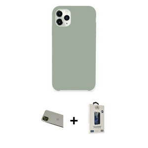 ieg™ iPhone 11 Pro Max Kılıf Zirve Modern Özel Seri - Siyah Bilvis Hayalet Cam Ekran Koruyucu + Rainbow Kamera Lens Koruma Cam - YL