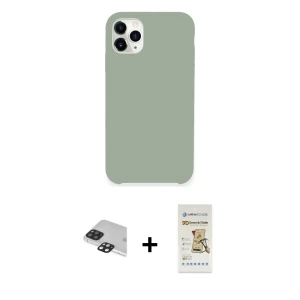 ieg™ iPhone 11 Pro Max Kılıf Zirve Modern Özel Seri - Siyah Mat Seramik Nano Ekran Koruyucu + Pers Alüminyum Kamera Lens - SH