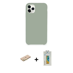ieg™ iPhone 11 Pro Max Kılıf Zirve Modern Özel Seri - Siyah Polymer Nano Ekran Koruyucu + Renkli Kamera Lens Koruma Cam - SI