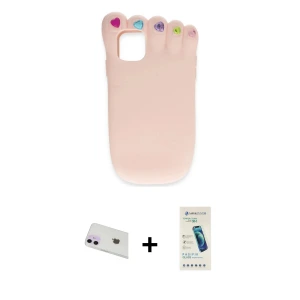ieg™ iPhone 12 Kılıf Akış Yansıma - Şeffaf Pasifik Cam Ekran Koruyucu + Rainbow Kamera Lens Koruma Cam - MR