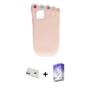ieg™ iPhone 12 Kılıf Akış Yansıma - Siyah Bilvis 5in1 3D Magic Cam Ekran Koruyucu + Rainbow Kamera Lens Koruma Cam - MR