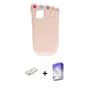 ieg™ iPhone 12 Kılıf Akış Yansıma - Siyah Bilvis 5in1 3D Magic Cam Ekran Koruyucu + Renkli Kamera Lens Koruma Cam - TU
