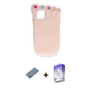 ieg™ iPhone 12 Kılıf Akış Yansıma - Siyah Bilvis 5in1 3D Magic Cam Ekran Koruyucu + Shine Kamera Lens Koruma Cam - GS