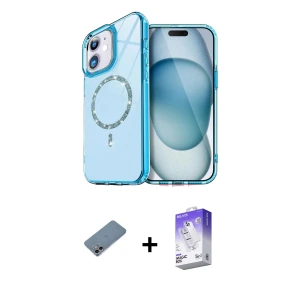 ieg™ iPhone 12 Kılıf Kıvılcım Form Prime - Siyah Bilvis 5in1 3D Magic Cam Ekran Koruyucu + Shine Kamera Lens Koruma Cam - GI