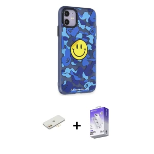 ieg™ iPhone 12 Kılıf Nova Doku Koleksiyonu - Siyah Bilvis 5in1 3D Magic Cam Ekran Koruyucu + Renkli Kamera Lens Koruma Cam - SI
