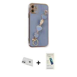 ieg™ iPhone 12 Kılıf Nova Işık Prime - Şeffaf Pasifik Cam Ekran Koruyucu + Rainbow Kamera Lens Koruma Cam - MR