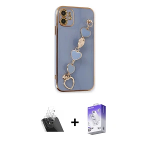 ieg™ iPhone 12 Kılıf Nova Işık Prime - Siyah Bilvis 5in1 3D Magic Cam Ekran Koruyucu + Kamera Lens Koruma Cam - SF