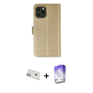 ieg™ iPhone 12 Kılıf Siluet Işık Serisi - Siyah Bilvis 5in1 3D Magic Cam Ekran Koruyucu + Rainbow Kamera Lens Koruma Cam - MR