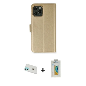 ieg™ iPhone 12 Kılıf Siluet Işık Serisi - Siyah Polymer Nano Ekran Koruyucu + Rainbow Kamera Lens Koruma Cam - YL