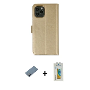 ieg™ iPhone 12 Kılıf Siluet Işık Serisi - Siyah Polymer Nano Ekran Koruyucu + Shine Kamera Lens Koruma Cam - SABE