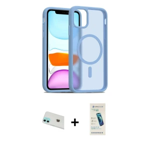 ieg™ iPhone 12 Kılıf Siluet Minimal Prime - Şeffaf Pasifik Cam Ekran Koruyucu + Rainbow Kamera Lens Koruma Cam - YL