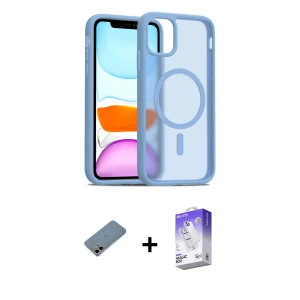 ieg™ iPhone 12 Kılıf Siluet Minimal Prime - Siyah Bilvis 5in1 3D Magic Cam Ekran Koruyucu + Shine Kamera Lens Koruma Cam - GD