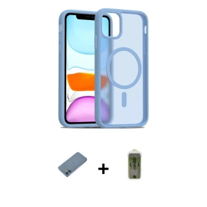 ieg™ iPhone 12 Kılıf Siluet Minimal Prime - Siyah Joko Magic 5D Hayalet Cam + Shine Kamera Lens Koruma Cam - MI