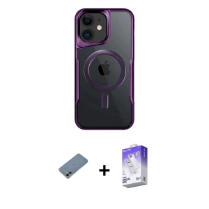 ieg™ iPhone 12 Kılıf Yadigar Klasik Özel Seri - Siyah Bilvis 5in1 3D Magic Cam Ekran Koruyucu + Shine Kamera Lens Koruma Cam - GI