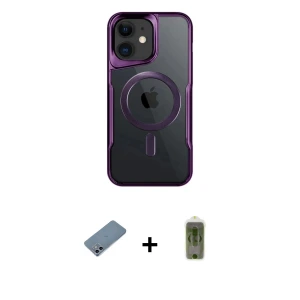 ieg™ iPhone 12 Kılıf Yadigar Klasik Özel Seri - Siyah Joko Magic 5D Hayalet Cam + Shine Kamera Lens Koruma Cam - SABE