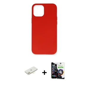 ieg™ iPhone 12 Mini Kılıf Ahenk Serisi - Şeffaf Temperli Cam Ekran Koruyucu + Renkli Kamera Lens Koruma Cam - SI