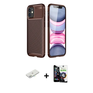 ieg™ iPhone 12 Mini Kılıf Eksen Form Prime - Şeffaf Temperli Cam Ekran Koruyucu + Renkli Kamera Lens Koruma Cam - SI