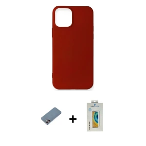 ieg™ iPhone 12 Mini Kılıf Kozmos Yansıma Özel Seri - Siyah Polymer Nano Ekran Koruyucu + Shine Kamera Lens Koruma Cam - PE