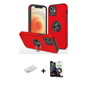 ieg™ iPhone 12 Mini Kılıf Odak Form Prime - Şeffaf Temperli Cam Ekran Koruyucu + Renkli Kamera Lens Koruma Cam - TU